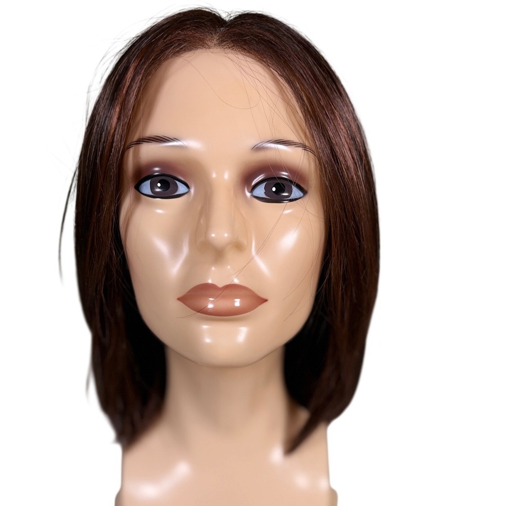 Henry Mangu Avery Synthetic Wig Front Lace Center Part Brown Auburn‎ 6H NWT